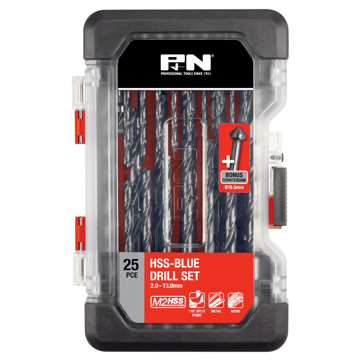 DRILL JOBBER SET M2 HSS BLUE 25+1PC W/CSINK P&N P&N Tools