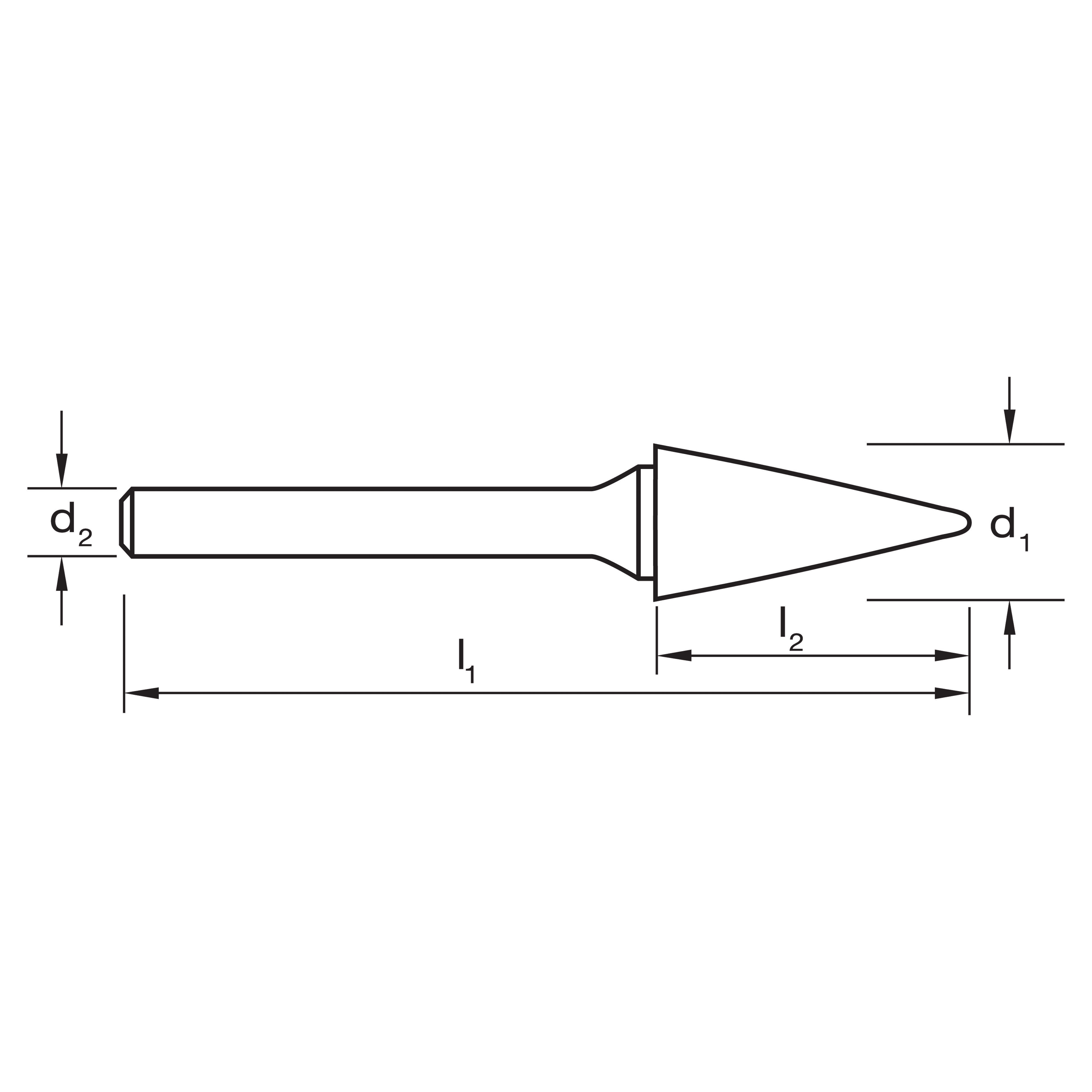 Double Cut Carbide Burrs - Cone Shape - 6mm Shank
